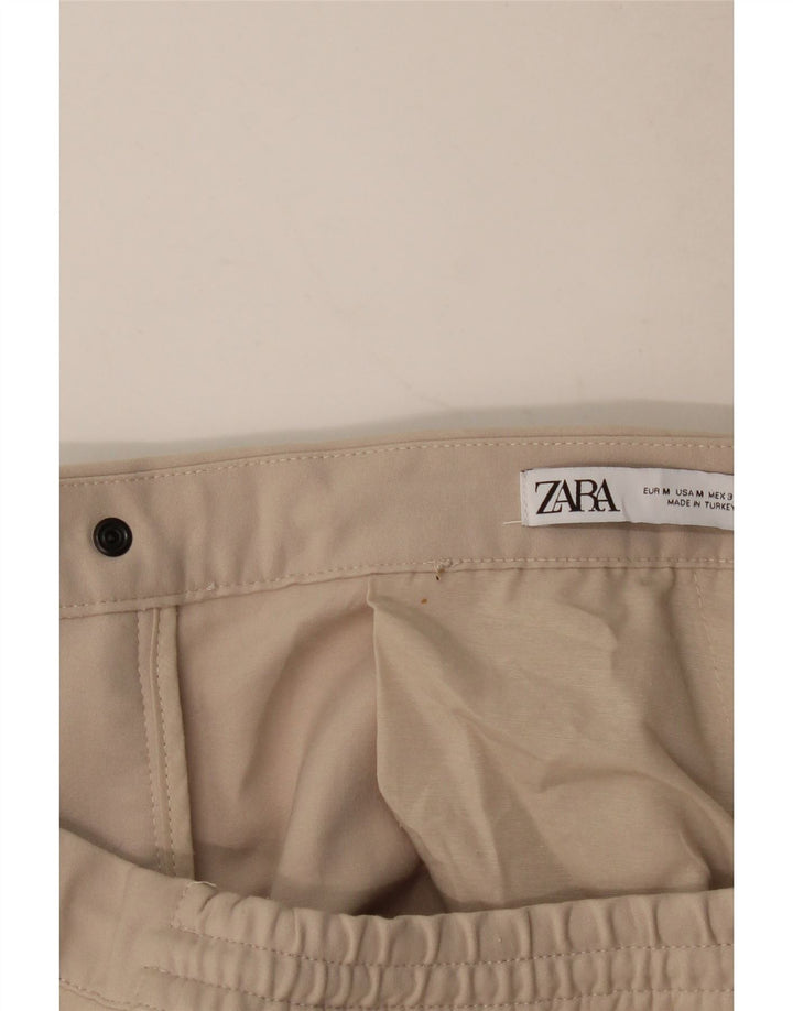 Мужские джоггеры ZARA Брюки-чиносы среднего размера W32 L28 Бежевый полиэстер