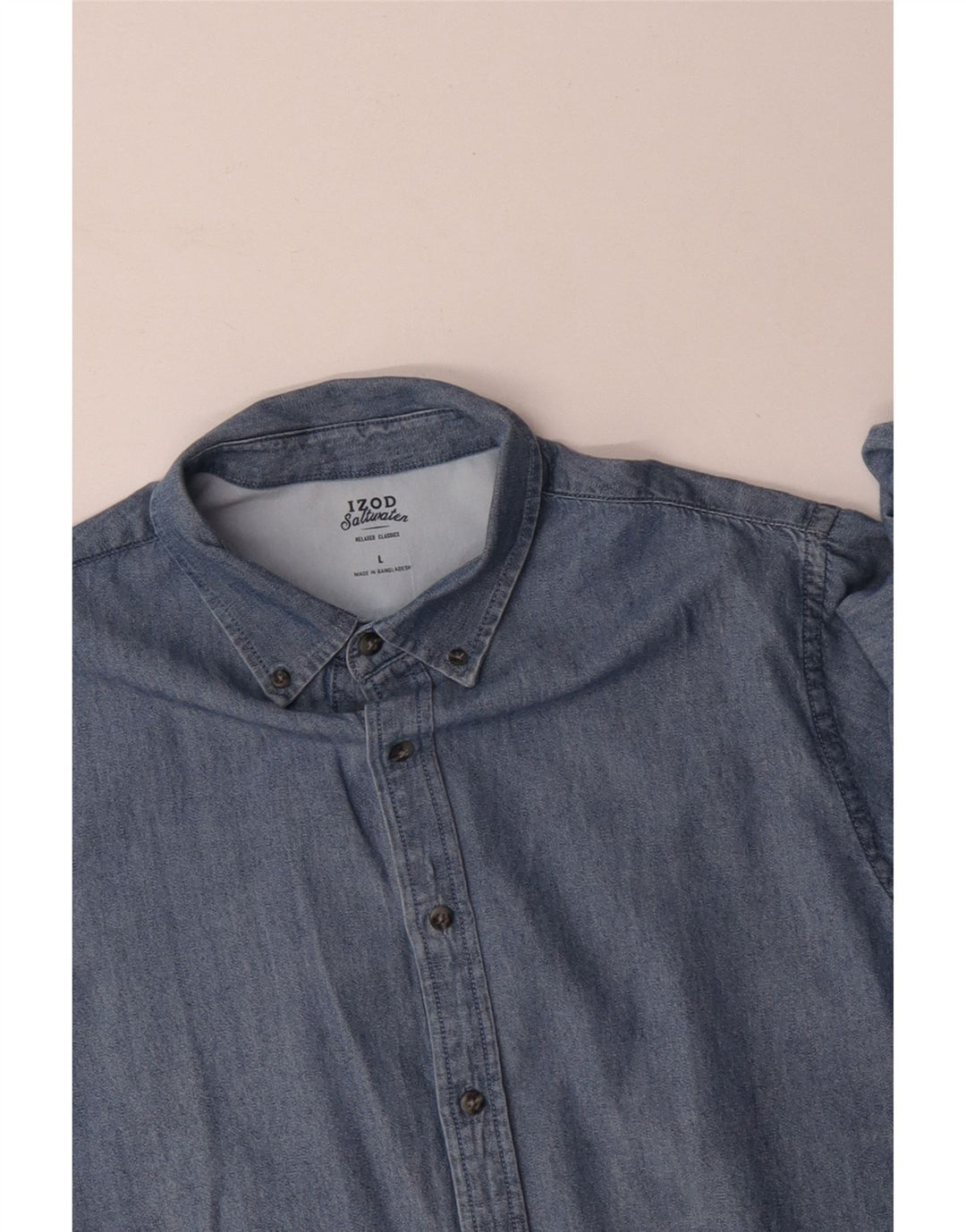 IZOD Мужская джинсовая рубашка с соленой водой, большой синий хлопок