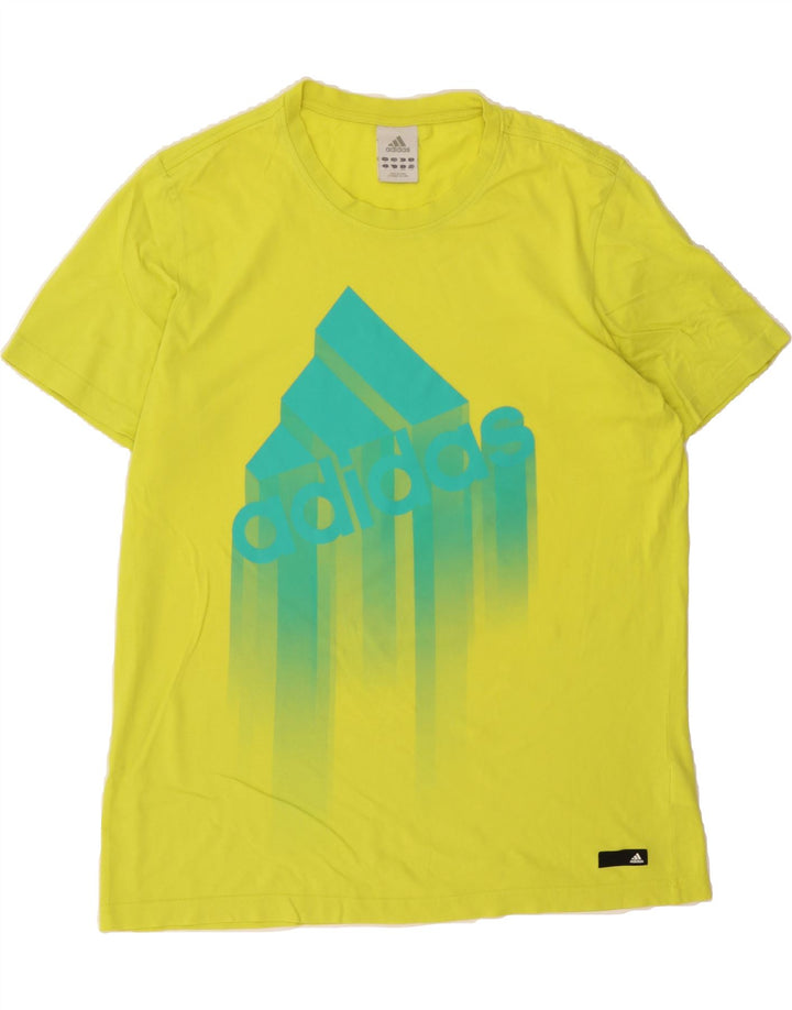 ADIDAS Mens T-Shirt Top Large Yellow Cotton Vintage Adidas and Second-Hand Adidas from Messina Hembry 