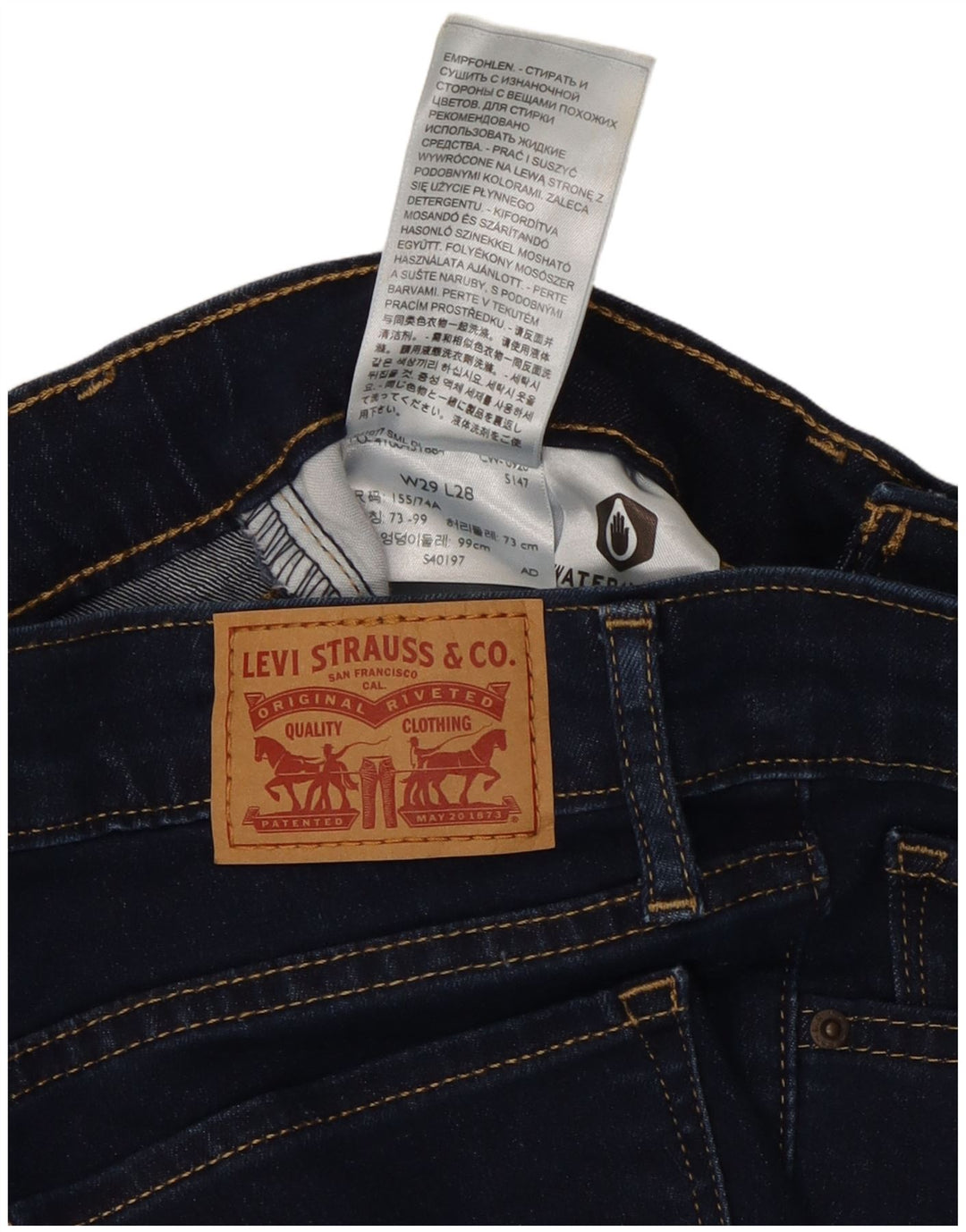 Женские джинсы скинни LEVI'S 711 W29 L28 Темно-синие, хлопок