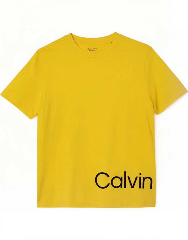 Мужская футболка с рисунком Calvin Klein, маленький желтый хлопковый топ