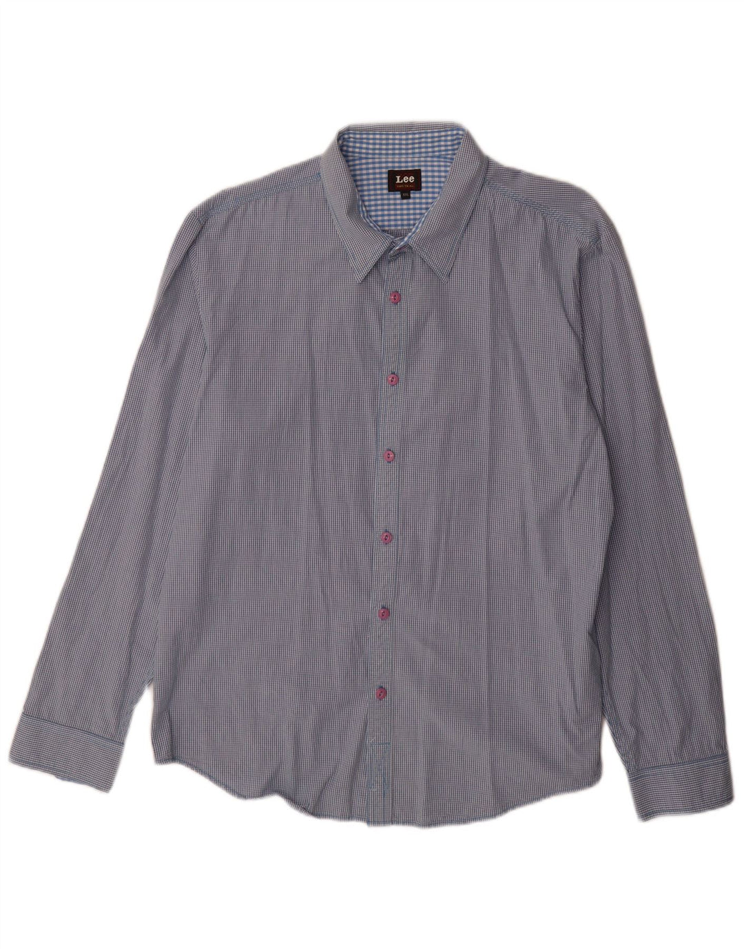 Мужская рубашка Lee 2XL, синяя, хлопок в мелкую клетку