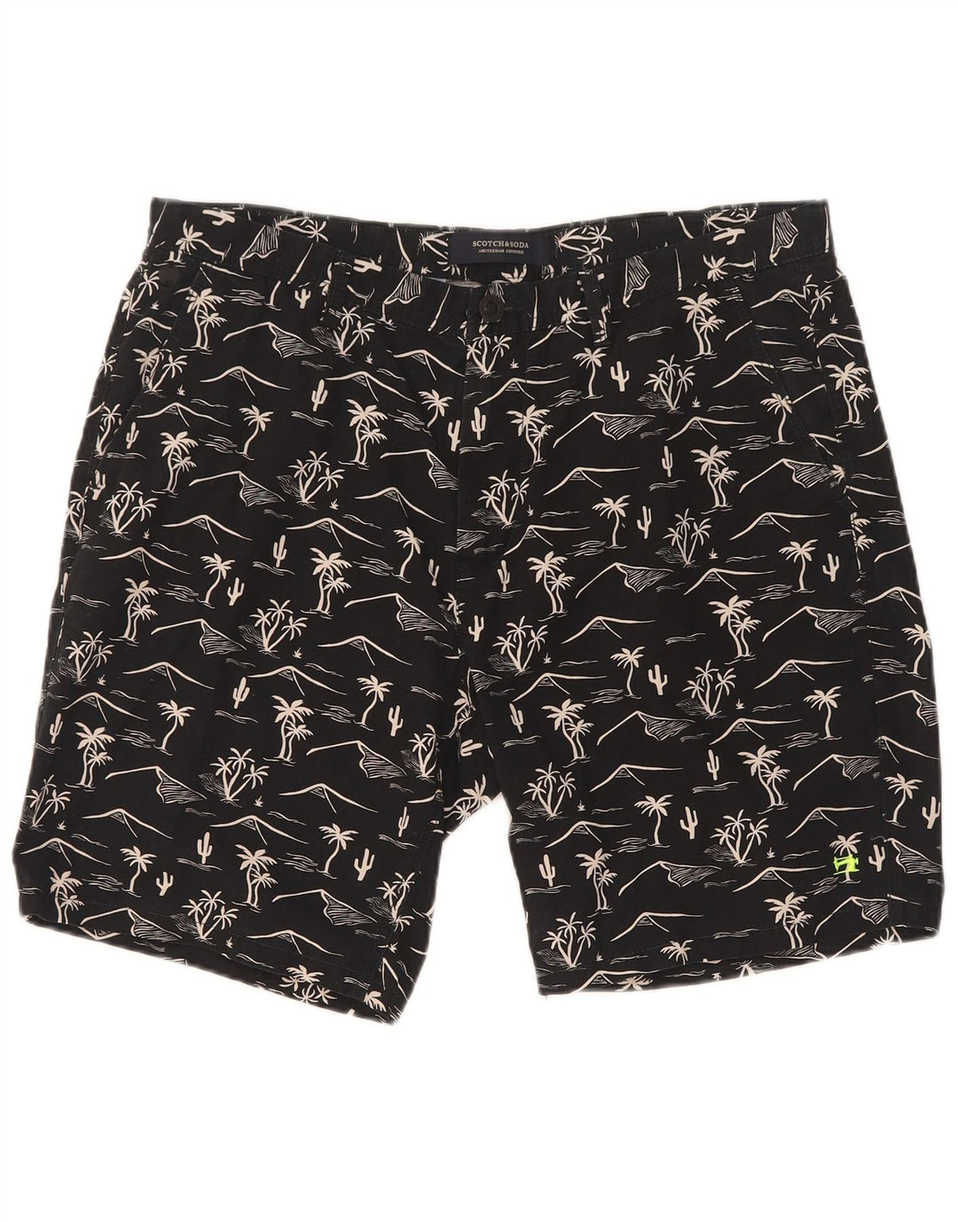 Мужские шорты чинос с абстрактным узором Scotch & Soda W32, средние черные гавайские шорты