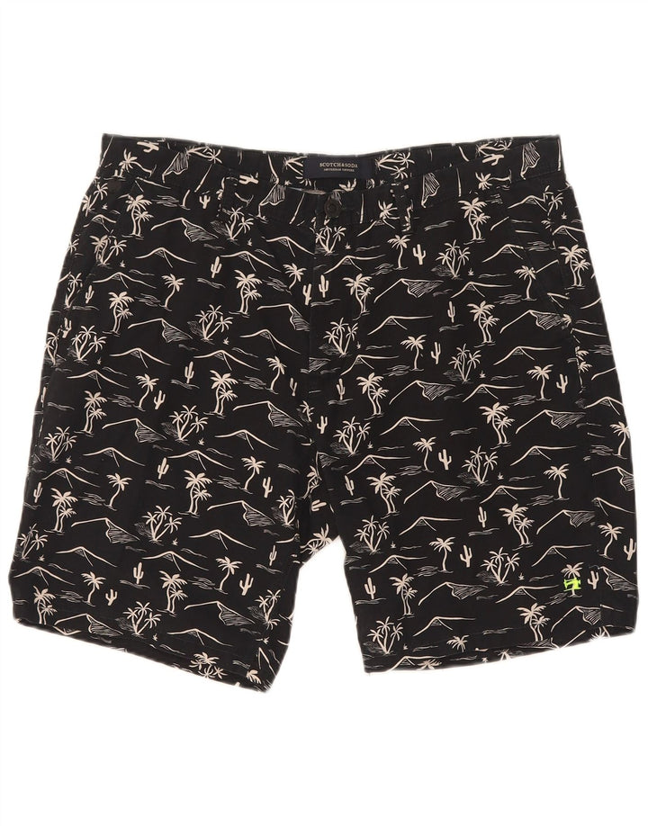 Мужские шорты чинос с абстрактным узором Scotch & Soda W32, средние черные гавайские шорты