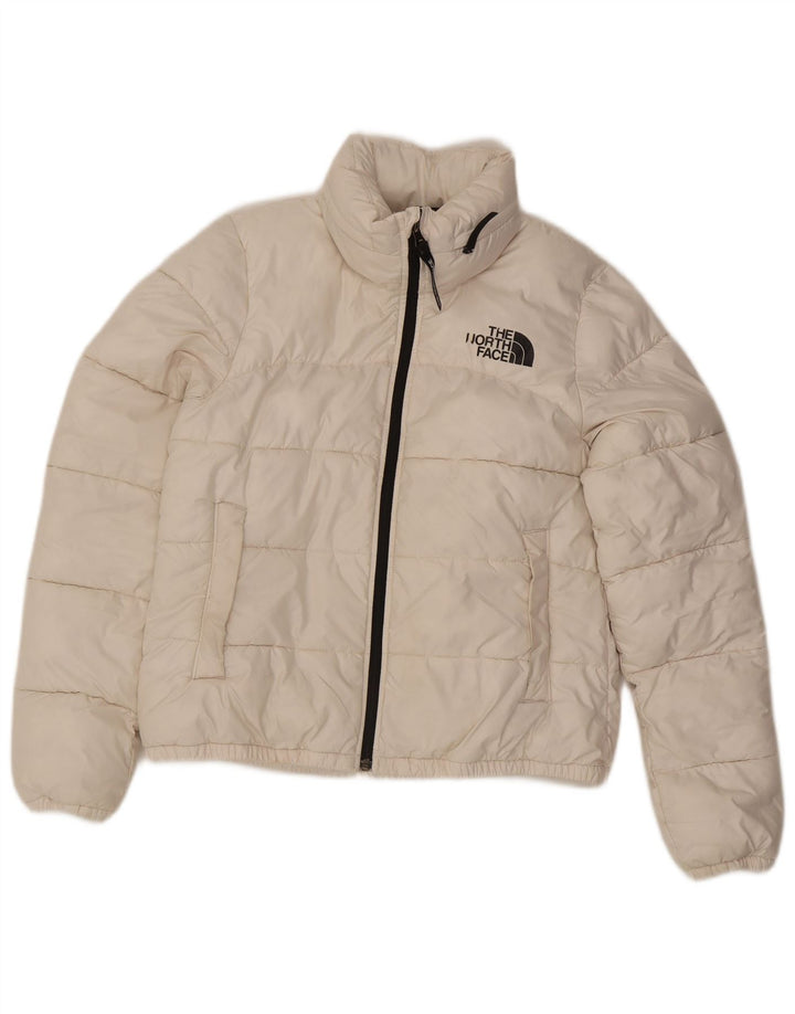Женская стеганая куртка с капюшоном The North Face UK 10, маленький размер, белый полиэстер