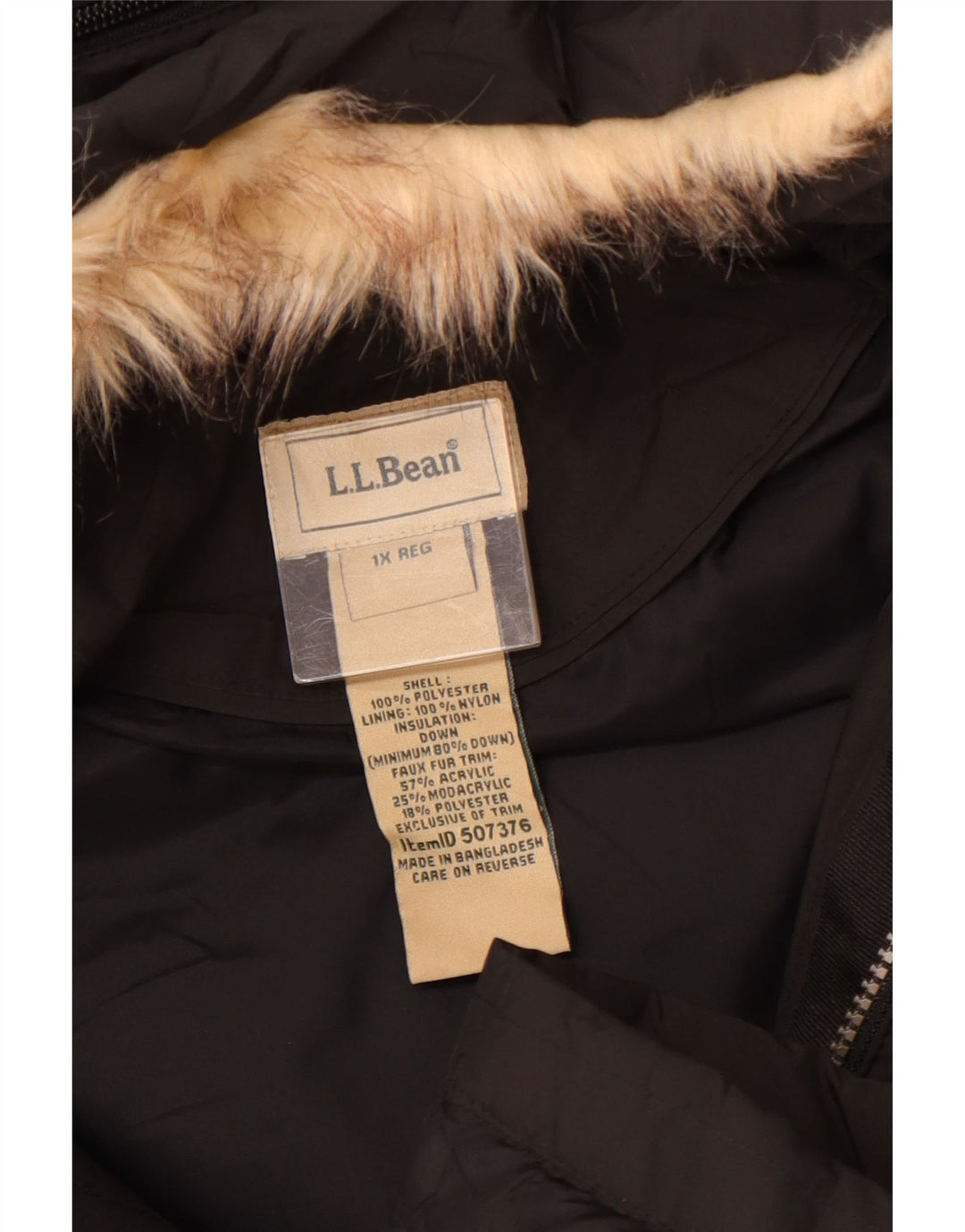 L.L.BEAN Женское длинное стеганое пальто с капюшоном UK 18 XL, черный полиэстер