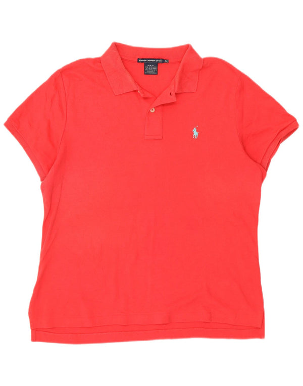 Женская рубашка поло приталенного кроя Ralph Lauren, Великобритания, 18 XL, красный хлопок