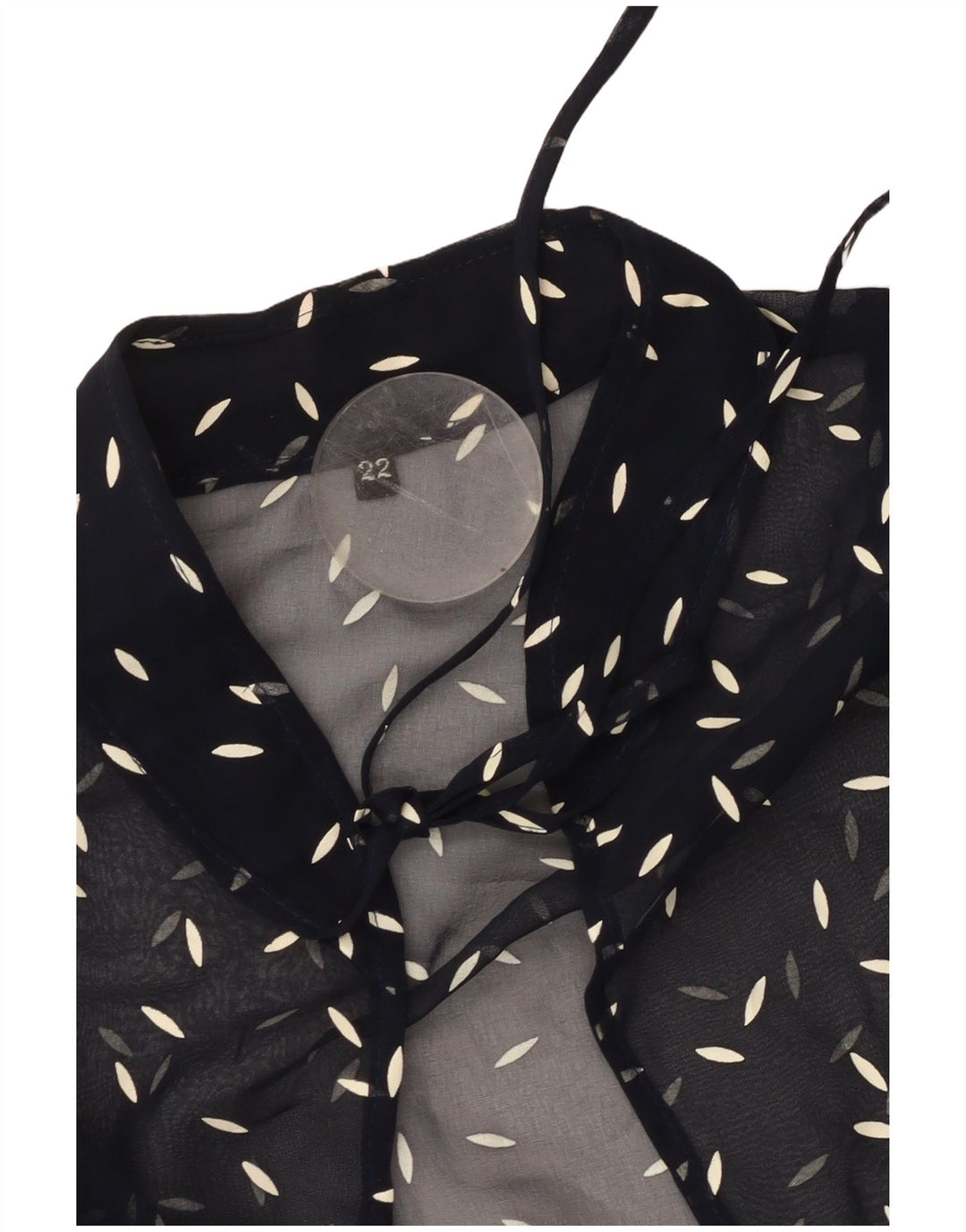 ВИНТАЖНАЯ женская блузка-рубашка с абстрактным узором, Великобритания 22 3XL, темно-синяя