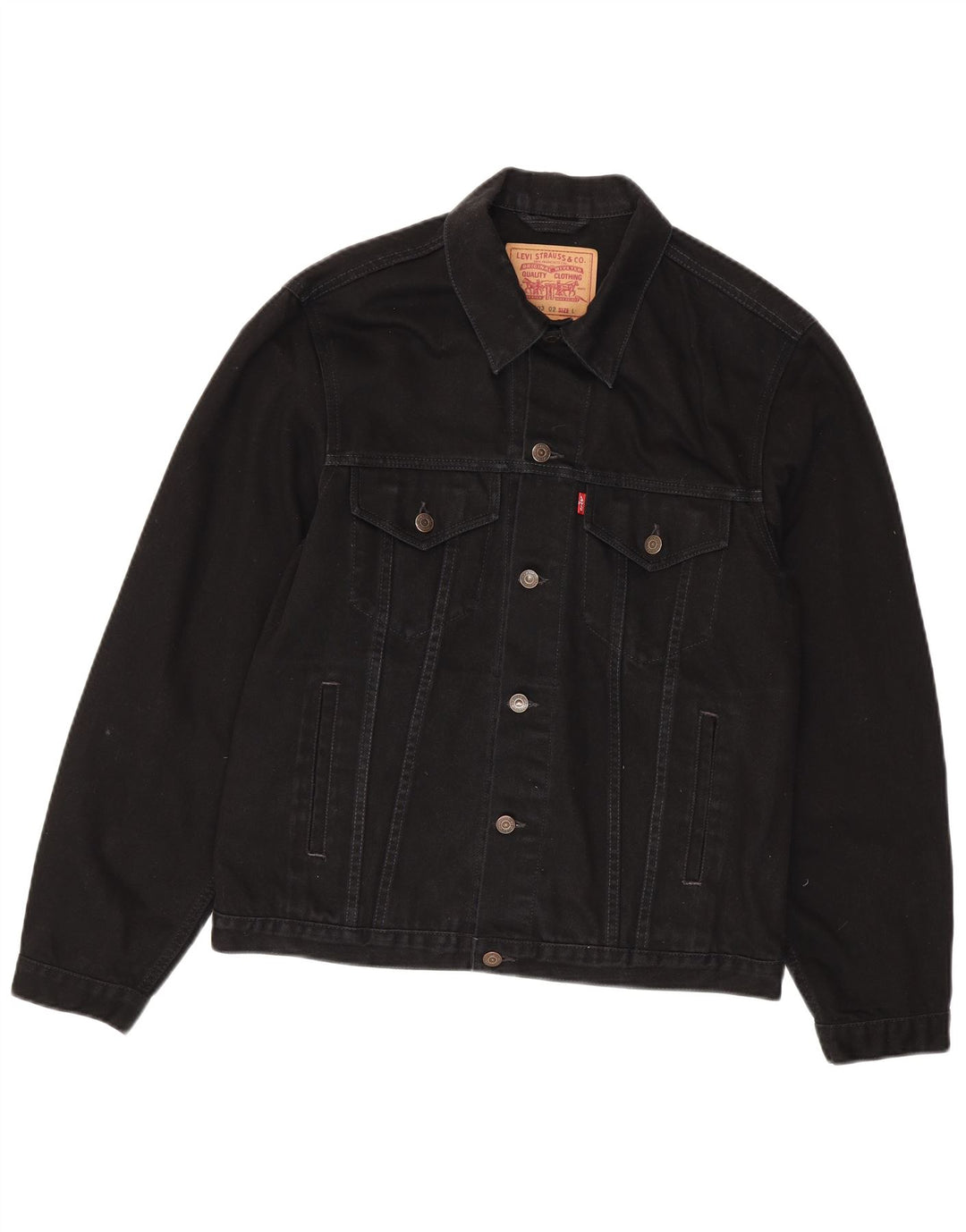 Мужская джинсовая куртка Levi's UK 40, большая черная, хлопок