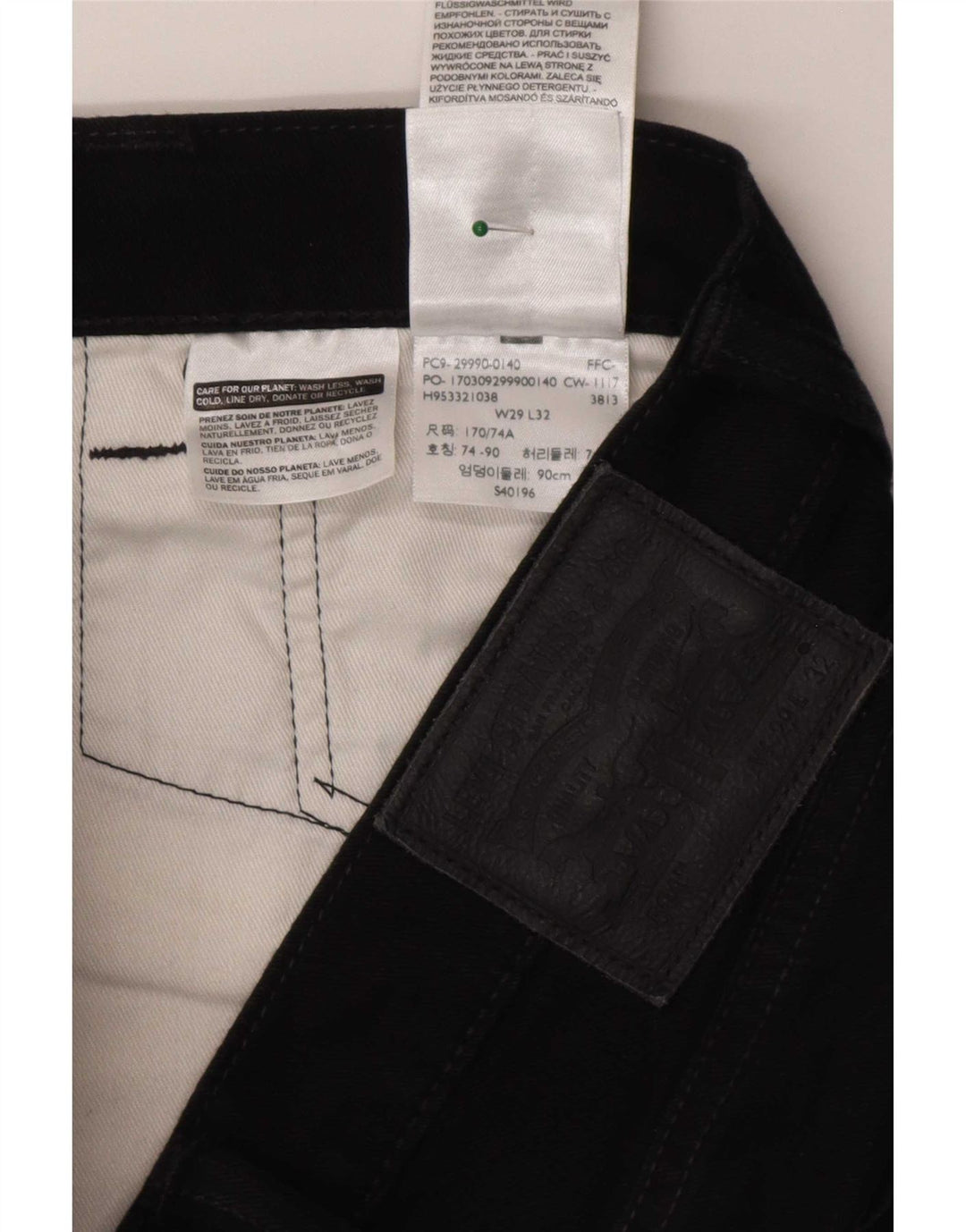 Женские прямые джинсы Levi's 504 W29 L32, черный хлопок