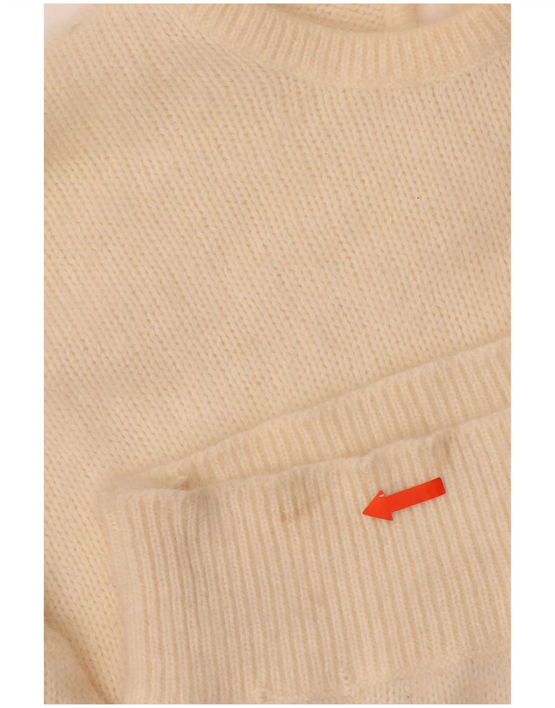 ВИНТАЖНЫЙ женский джемпер с круглым вырезом, Великобритания 14, средний, белый цвет