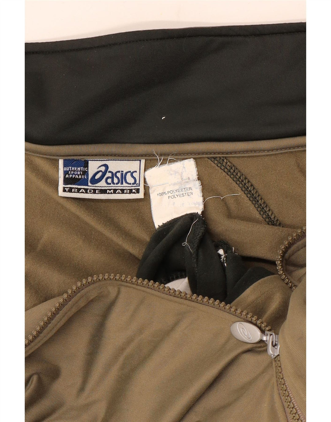 Мужской спортивный костюм Asics, верхняя куртка, средний цвет хаки, полиэстер с цветными блоками