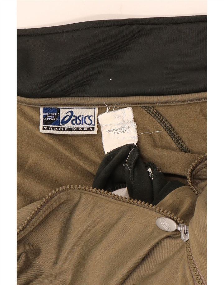 Мужской спортивный костюм Asics, верхняя куртка, средний цвет хаки, полиэстер с цветными блоками