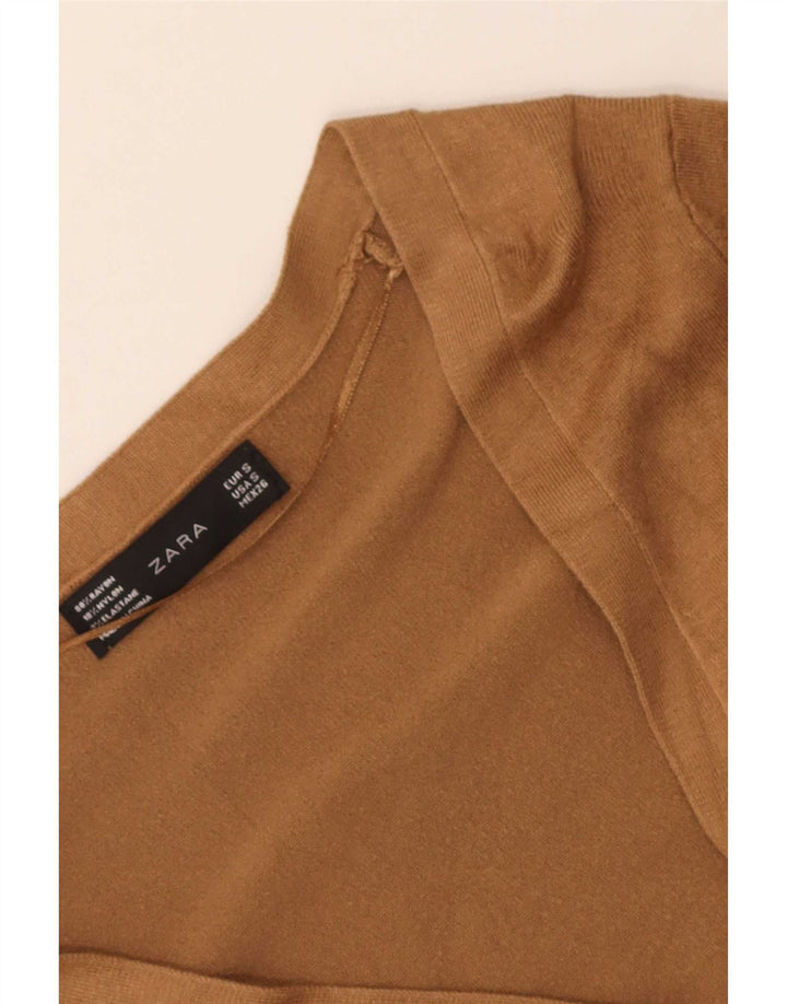 Женский кардиган Zara UK 10, маленький бежевый вискоза