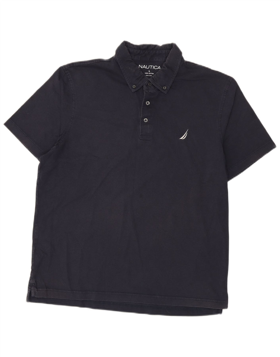 NAUTICA Mens Polo Shirt Large Navy Blue Cotton
