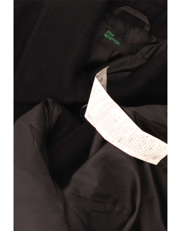 Женское пальто Benetton UK 6 XS, черное, шерстяное
