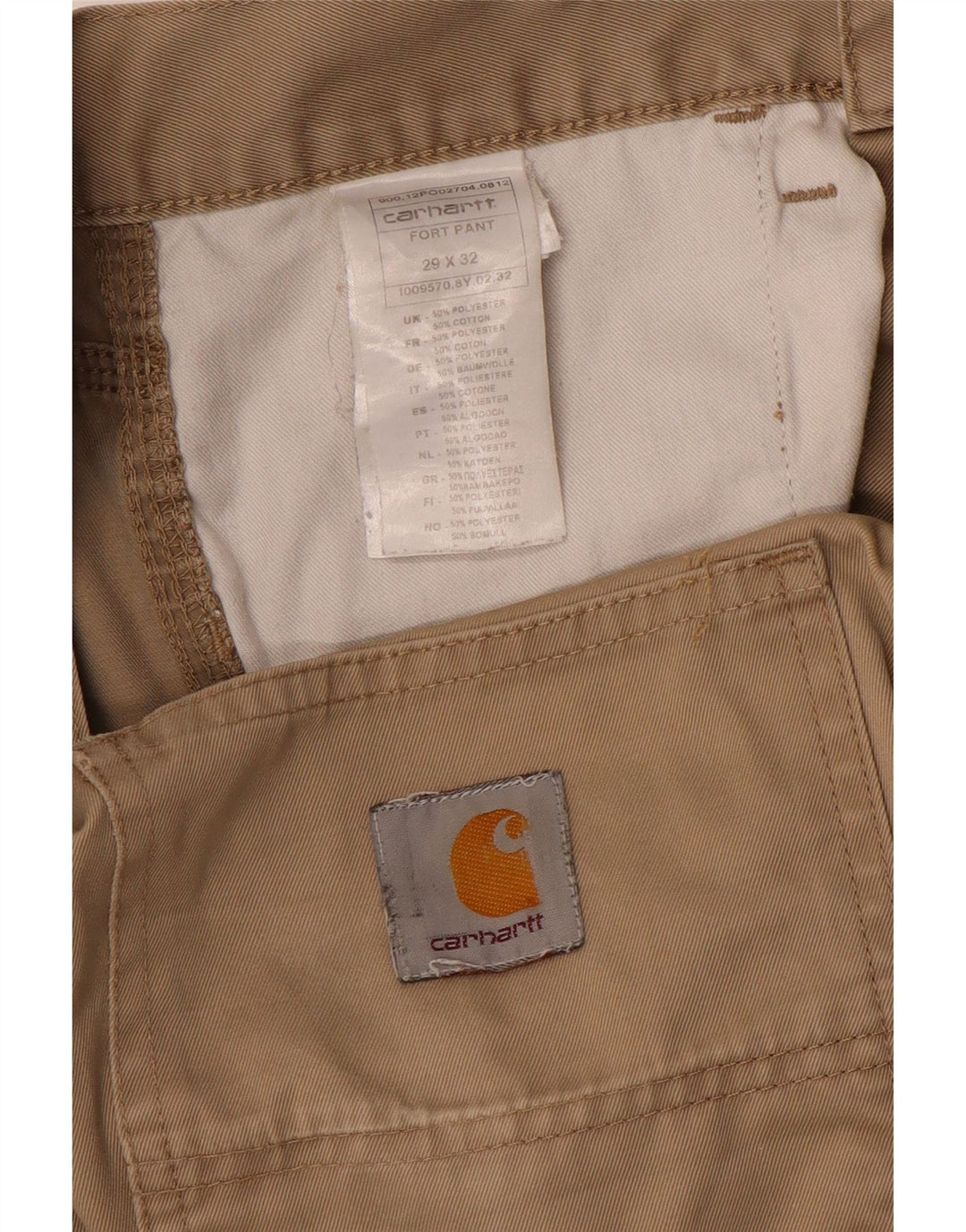 CARHARTT Мужские прямые брюки карго W29 L32 хаки из полиэстера