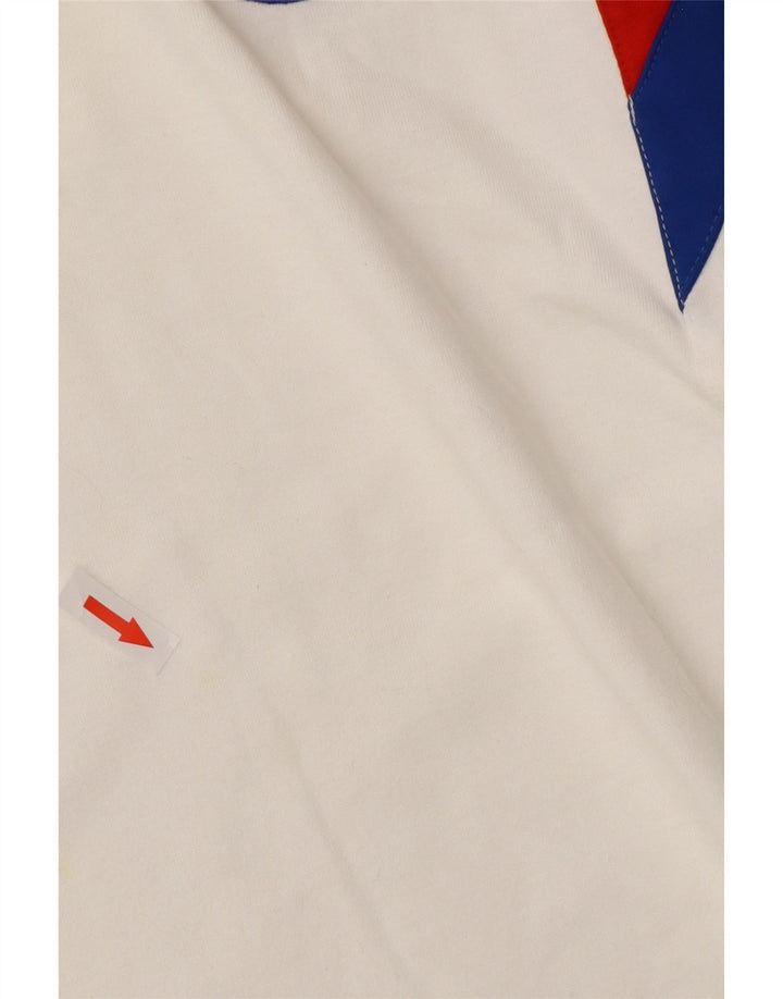 Мужская рубашка-поло ADIDAS FC Bayern Munchen XL, хлопковая белая с цветными блоками