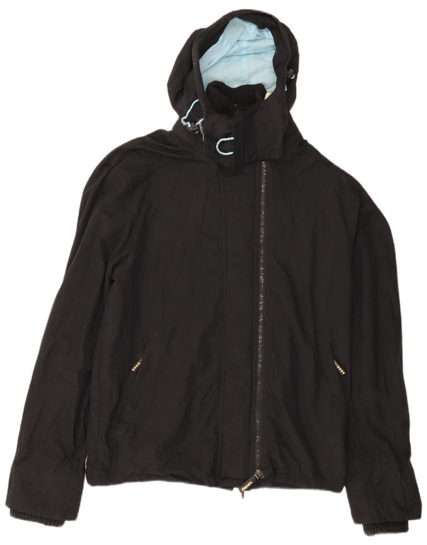 Женская дождевик с капюшоном Superdry The Windcheater UK 18 XL, черный нейлон
