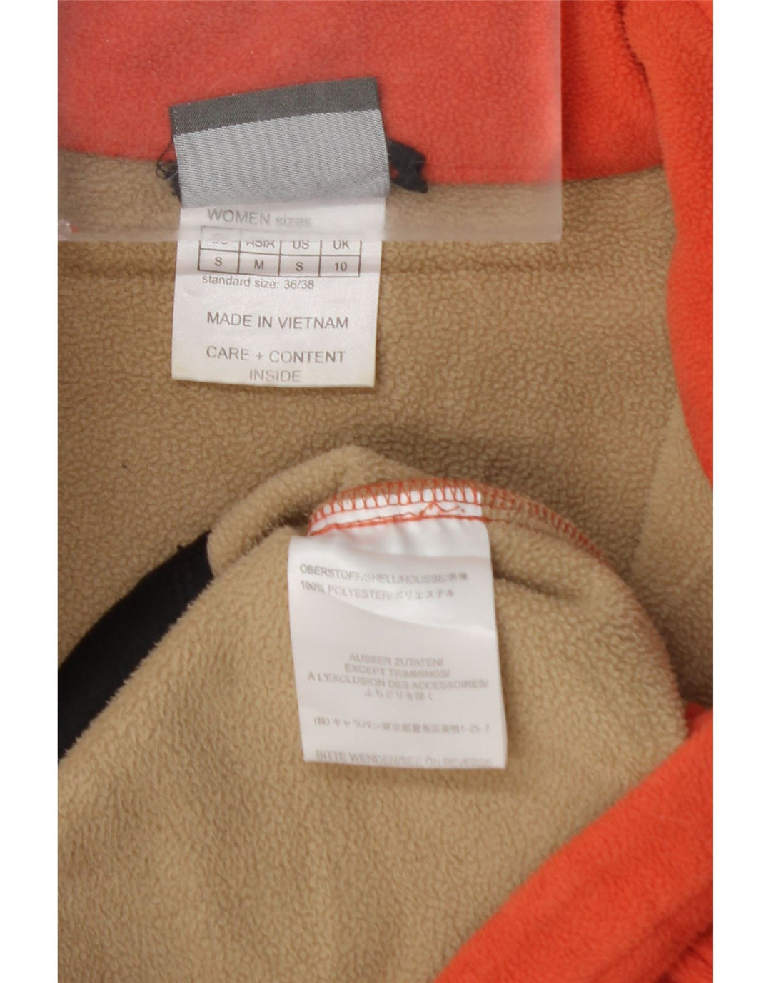 JACK WOLFSKIN Женская флисовая куртка UK 10 маленькая оранжевая