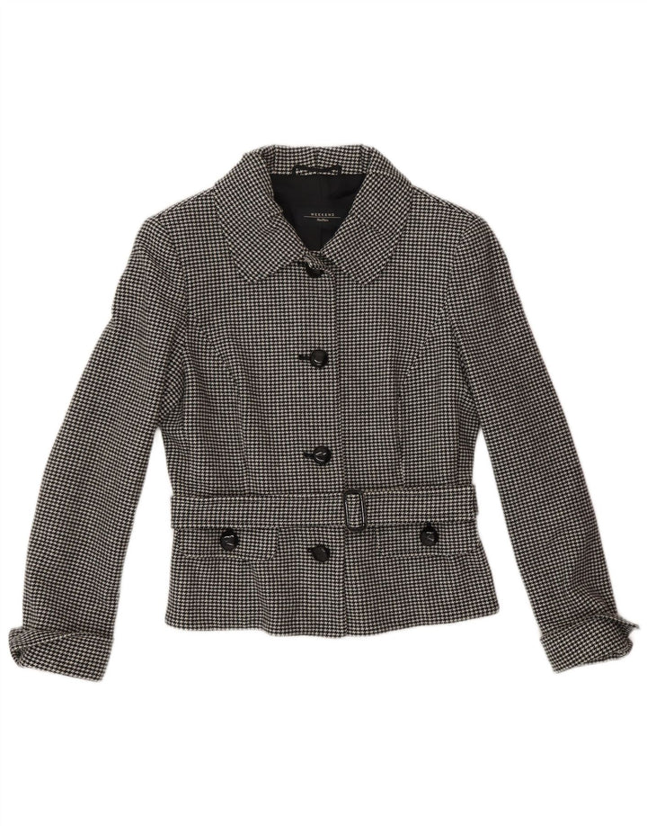 MAX MARA Женский комплект из 2 предметов юбки на 4 пуговицах, Великобритания, 10 маленьких размеров, W28, серый, классический