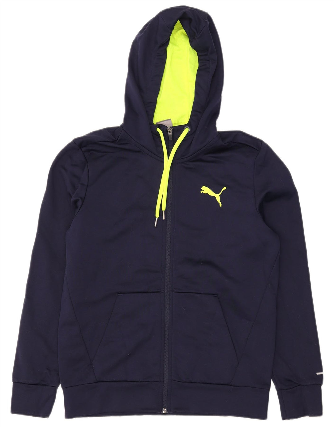 Мужской свитер с капюшоном на молнии Puma, маленький темно-синий, полиэстер