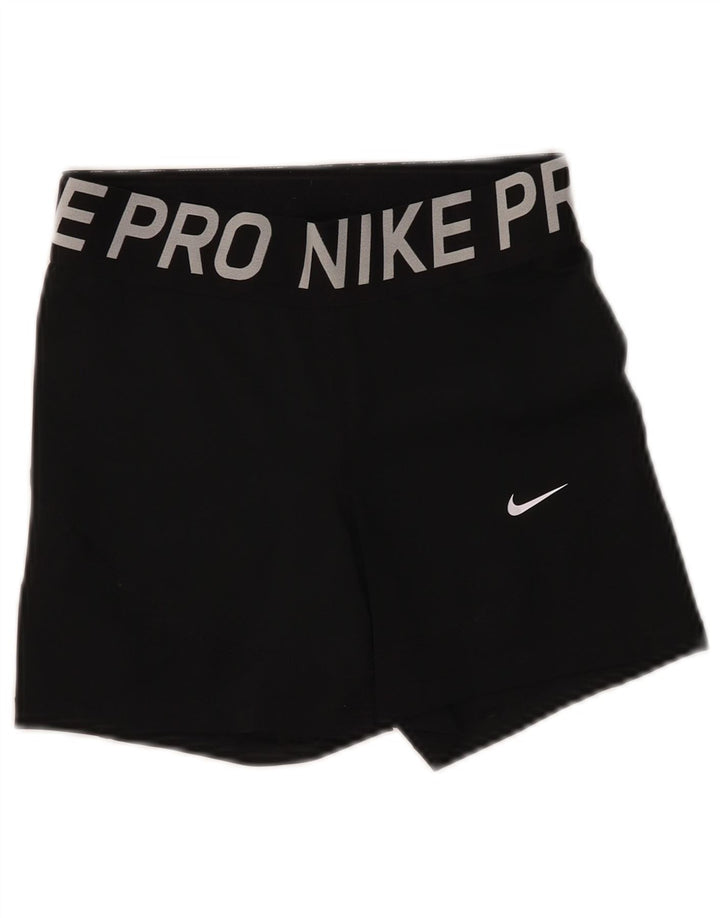 Женские спортивные шорты Nike Dri Fit с графическим рисунком UK 12, средний черный полиэстер