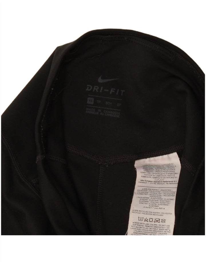 Женские леггинсы-капри Nike Dri Fit UK 6 XS, черный полиэстер