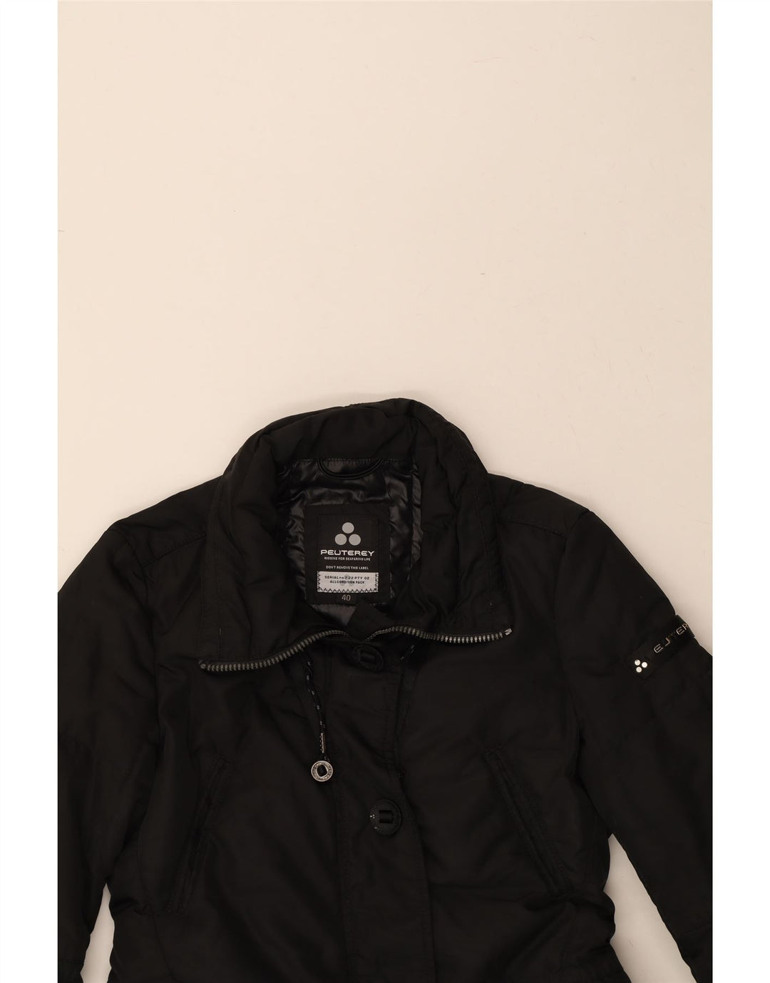 PEUTEREY Womens Padded Coat IT 40 Small Black Vintage PEUTEREY and Second-Hand PEUTEREY from Messina Hembry 