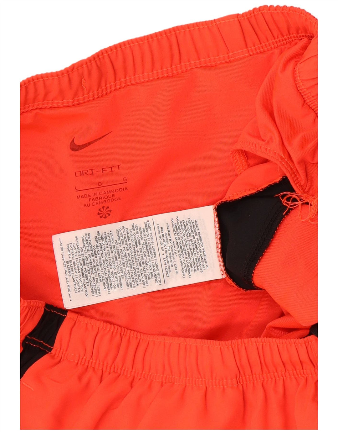 Мужские спортивные шорты Nike Dri Fit, большие оранжевые, полиэстер с цветными блоками