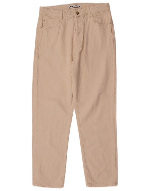 Женские повседневные брюки с высокой талией Zara EU 40 Medium W30 L27 Off White
