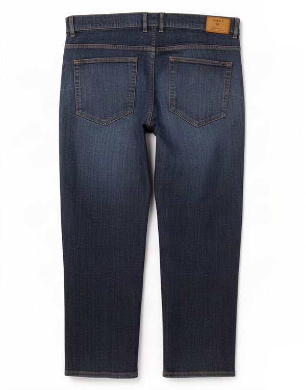 Мужские прямые джинсы Gant Tyler Regular с низкой талией W40 L30 Темно-синие