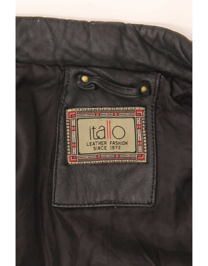 Мужская кожаная куртка Itallo UK 40 большая черная