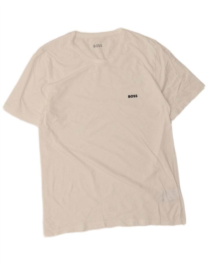 Мужская футболка Hugo Boss, большой белый хлопок
