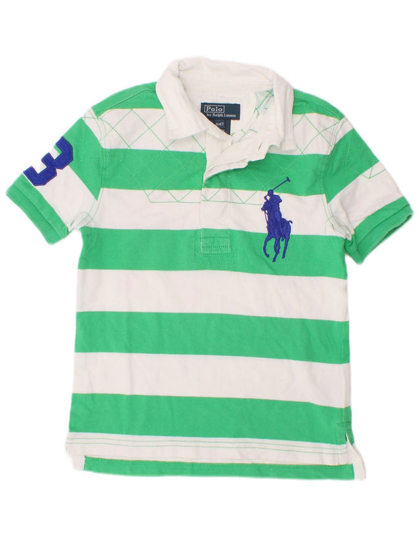 Рубашка в регби с рисунком для мальчиков Polo Ralph Lauren, 3–4 года, хлопковая зеленая полоска