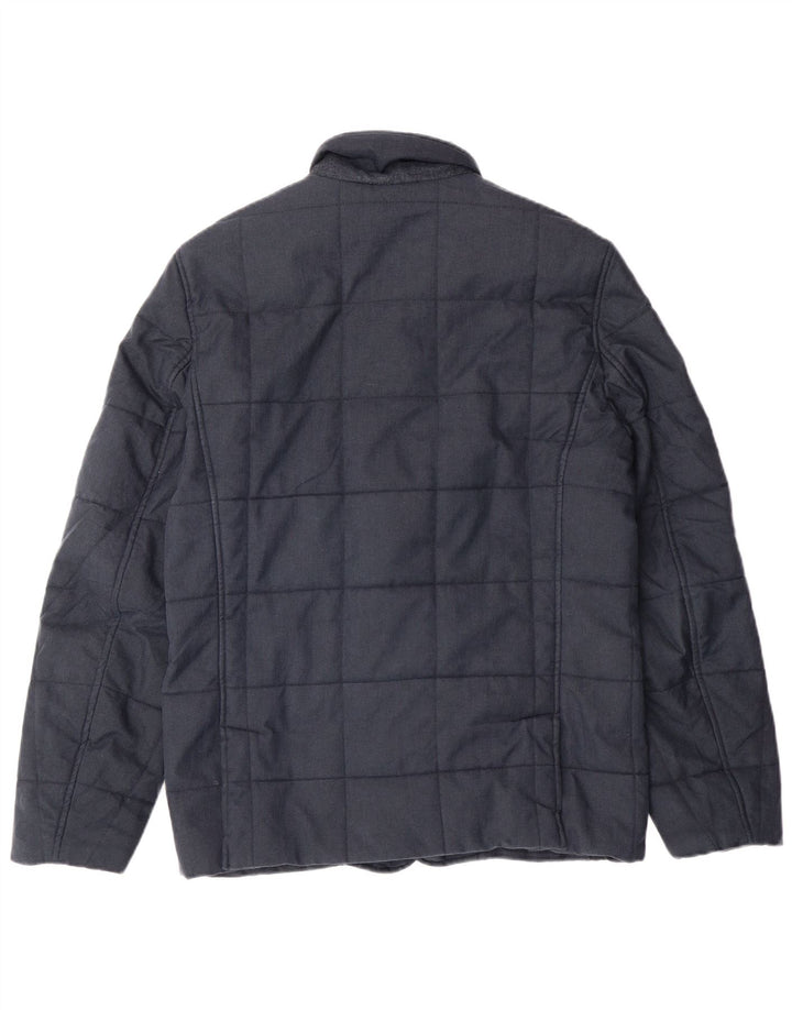 Мужская стеганая куртка TED BAKER, размер 2, маленькая, темно-синяя, с рисунком «елочка», классическая