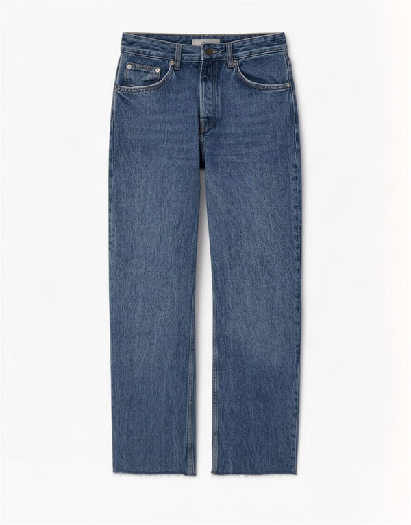 Женские прямые джинсы Zara с высокой посадкой EU 36 XS W26 L30, синий хлопок