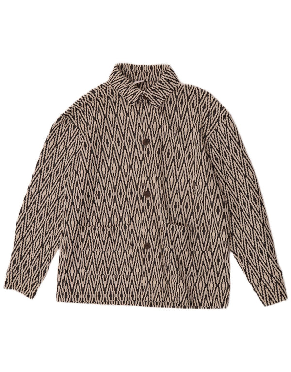 Мужская куртка-бомбер Zara UK 38, средний черный, хлопок с геометрическим рисунком