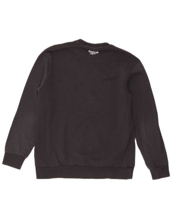 Женский классический свитер с рисунком Reebok UK 18 XL, черный хлопок