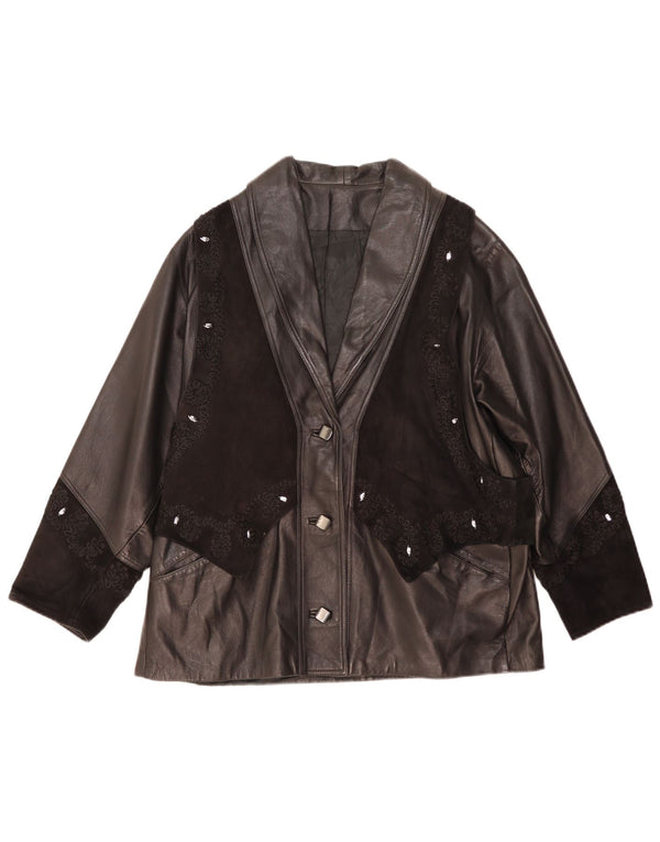 Lavorazione Artigiana Женская кожаная куртка IT 42 Medium Black Leather