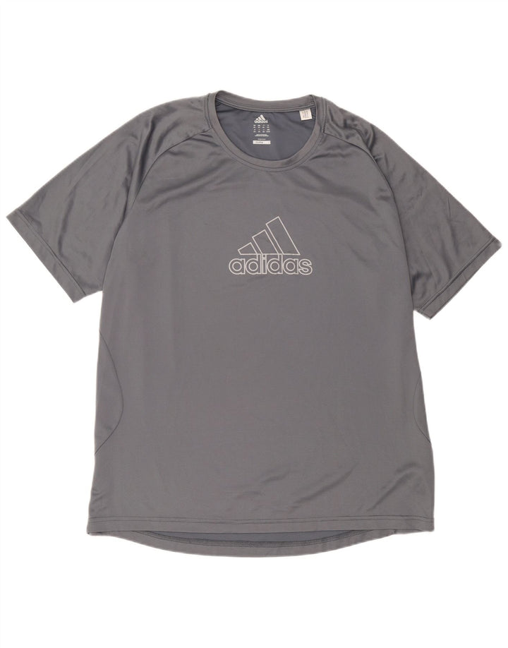 Adidas Мужская футболка с рисунком Top XL Серый полиэстер