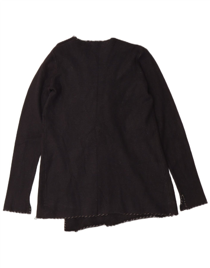 ZARA Womens Open Cardigan Sweater UK 10 Small Black