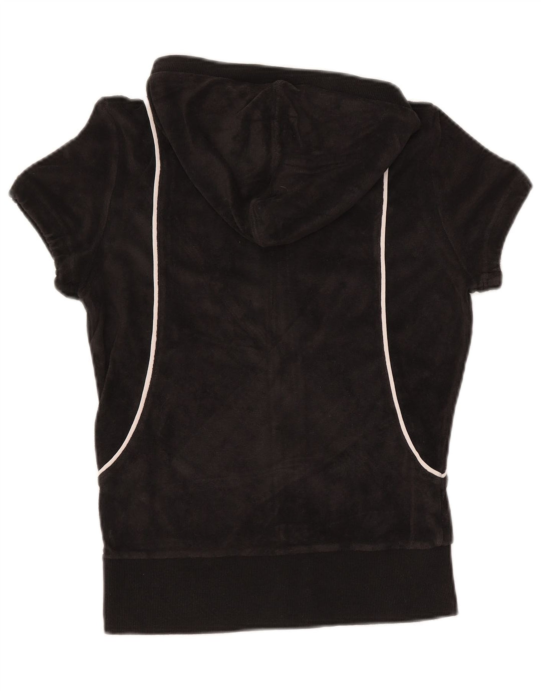 PUMA Женский бархатный свитер с капюшоном на молнии с короткими рукавами UK 12, средний черный