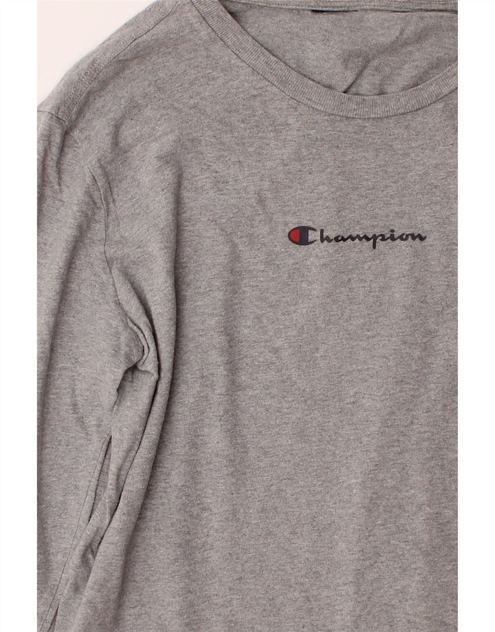 CHAMPION Womens Graphic Top Long Sleeve UK 16 Large Grey Cotton Vintage Champion and Second-Hand Champion from Messina Hembry 