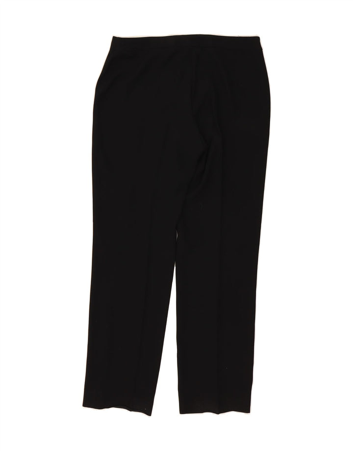 VINTAGE Womens Straight Suit Trousers IT 46 Large W36 L32 Black Polyester Vintage Vintage and Second-Hand Vintage from Messina Hembry 