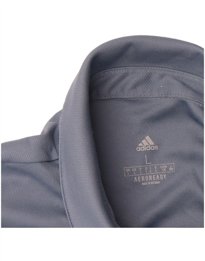 Мужская рубашка поло Adidas Aeroready, большая синяя полиэстер