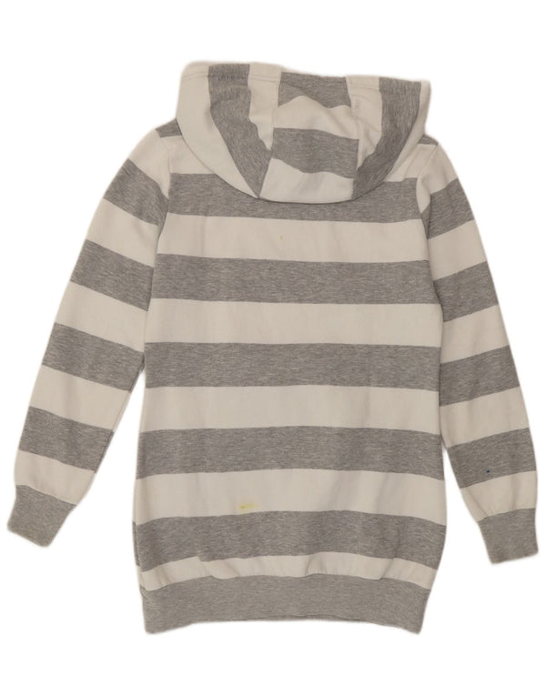 Женский удлиненный джемпер с капюшоном Adidas свободного кроя EU 32 XS Серый в полоску