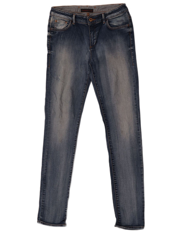 Женские потертые джинсы скинни Trussardi W29 L32 синие