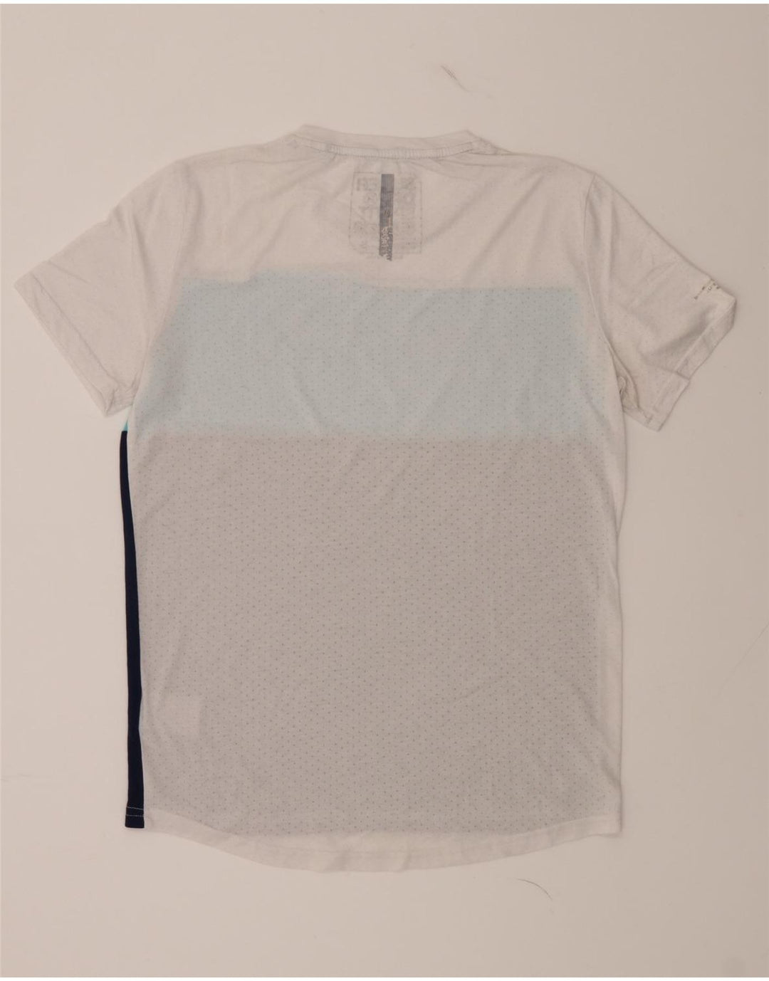 SUPERDRY Mens Graphic T-Shirt Top Small White Colourblock Polyester Vintage Superdry and Second-Hand Superdry from Messina Hembry 