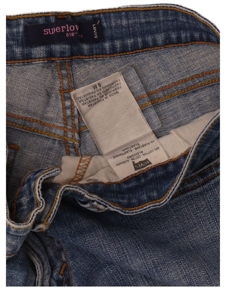 Женские джинсы Levi's 518 Super Low Bootcut, США 9, средний размер W30 L31, синий хлопок